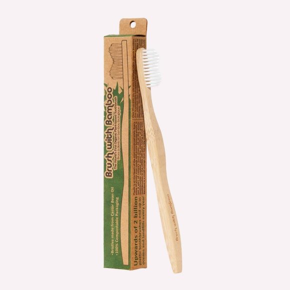 Organic Bamboo Toothbrush, 100% Compostable - Picture 1 of 3